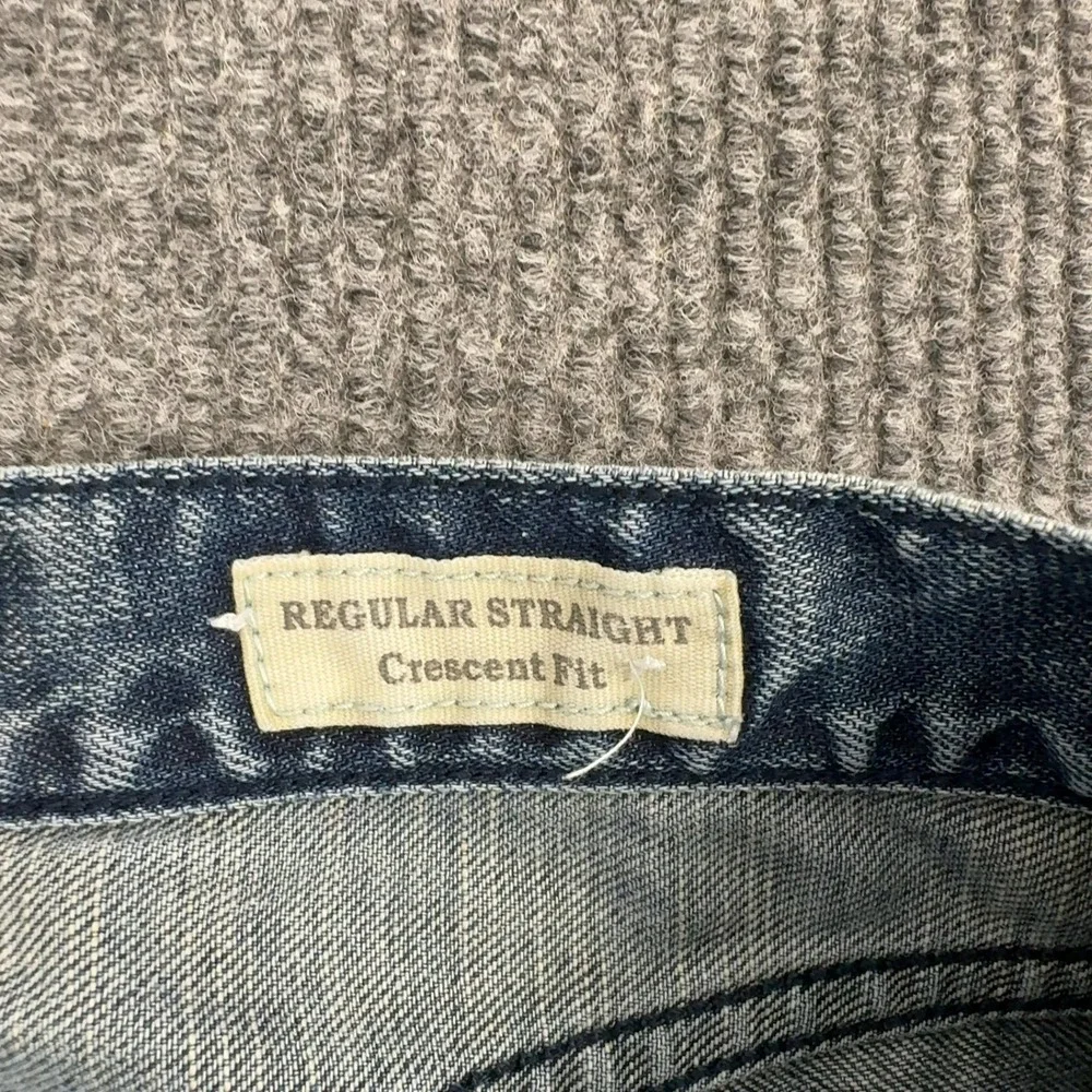 Guess Jeans Mens 31 Blue Cotton Polyester Regular Straight Crescent‎ Fit Casual